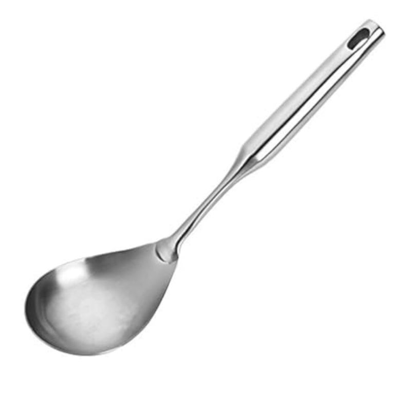 TBWHL Premium Brushed 304 Stainless Steel Large Serving Spoon, 12.5 Inch Kitchen Cooking Spoon with Ergonomic Handle, Good Grip Ergonomic Handle, Silver - Image 1
